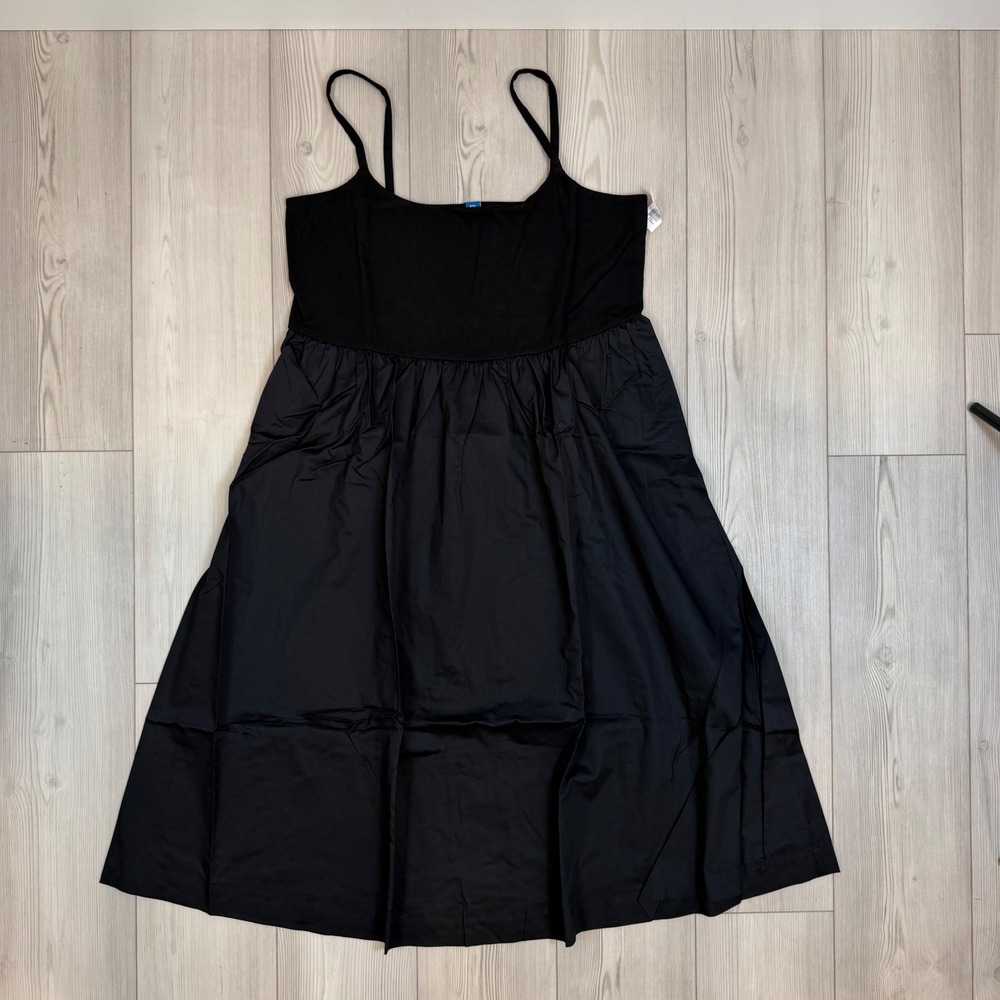 NWT Old Navy Fit & Flare Combination Midi Dress Black Jack XXL 559606